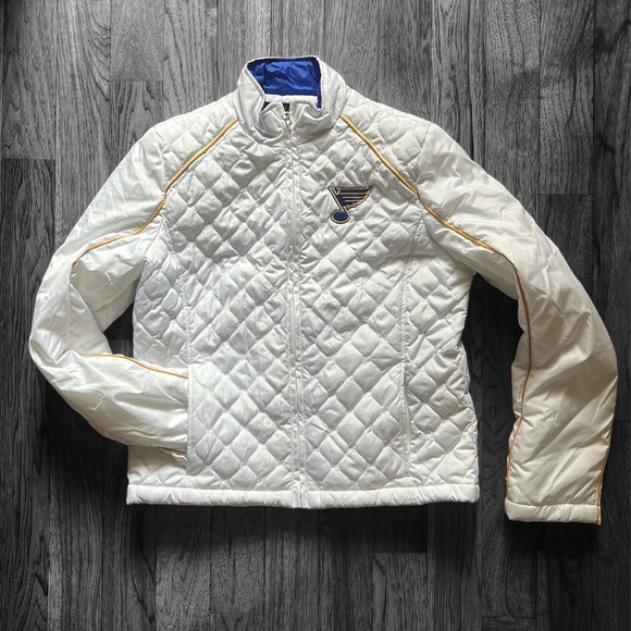 NEW St. Louis Blues Hockey Embroidered Quilted Full Zip Jacket - Picture 2 of 5